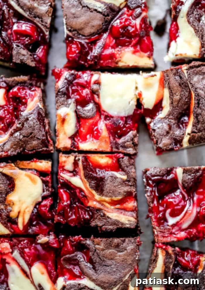 OMG! Heavenly Cherry Cheesecake Swirl Brownies