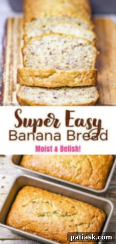 The Easiest Banana Bread Ever 10 Super Easy Banana Bread recipe, perfect for breakfast