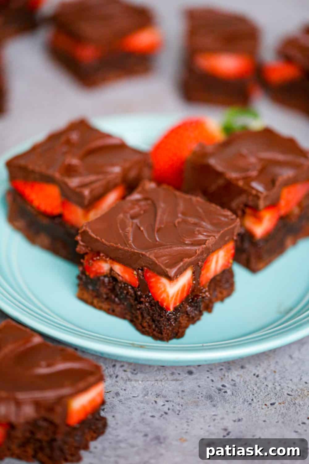 Strawberry Crowned Chocolate Brownies 5 sweet treat