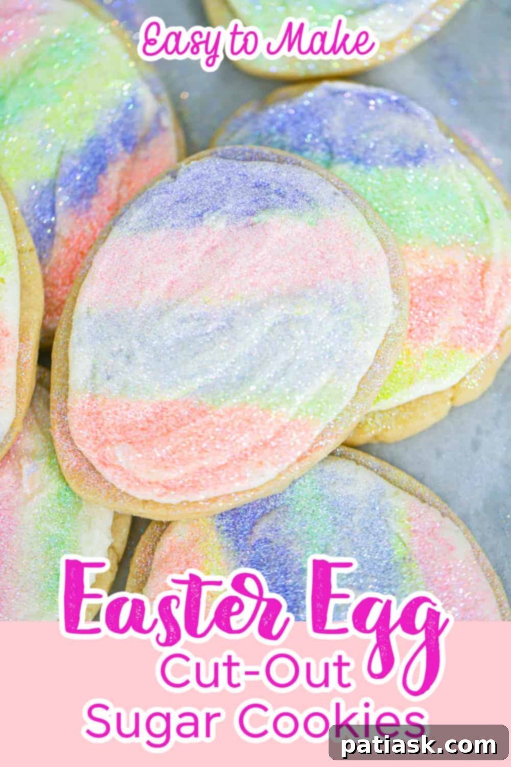 Easter's Rainbow Cookie Gems 10 Easter Egg Cut-Out Sugar Cookies