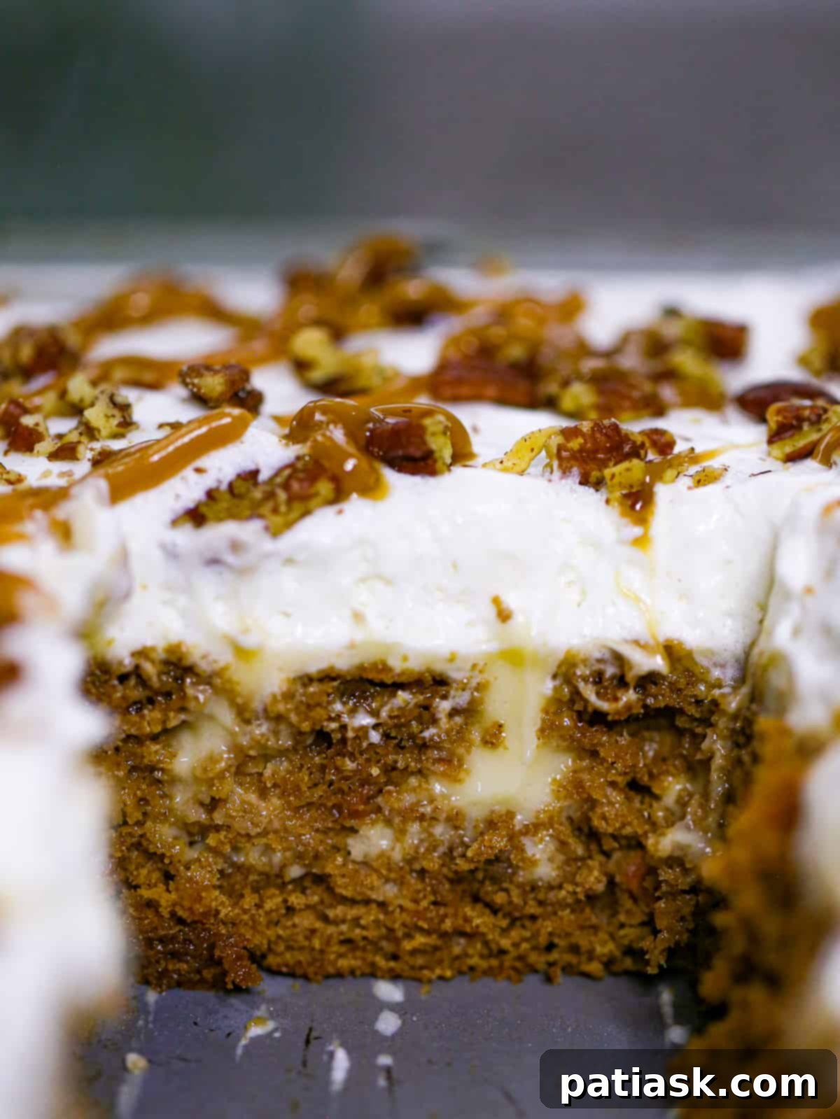 Carrot Cake Delight with Creamy Pockets 6 Carrot Cake Poke Cake with cheesecake pudding and pecans