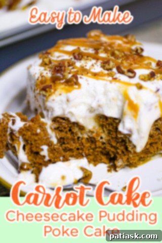 Carrot Cake Delight with Creamy Pockets 10 Carrot Cake Poke Cake close-up slice