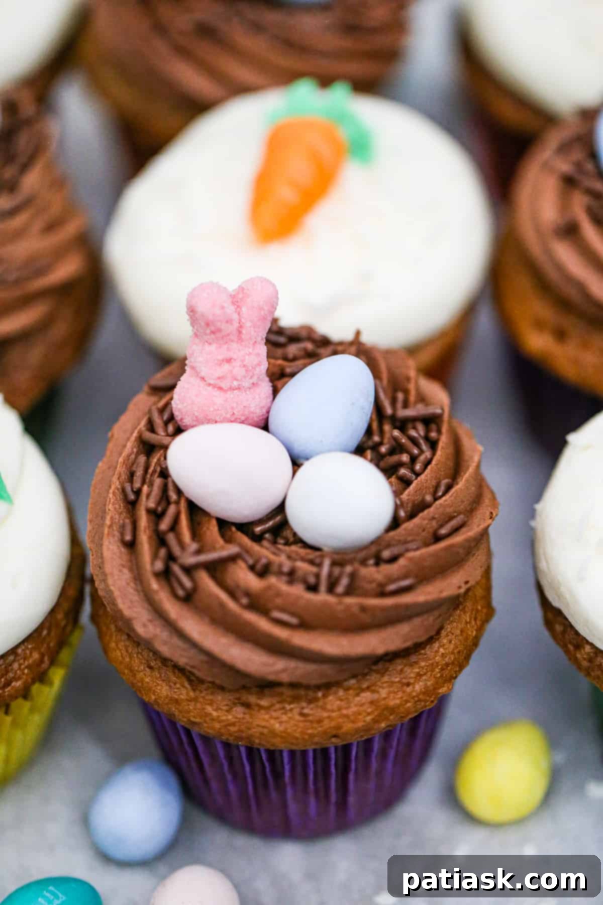 Delicious carrot cake cupcake recipe, perfect for spring holidays