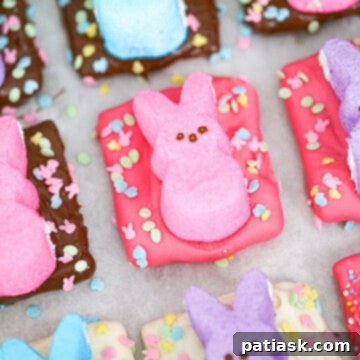 Easter Peep Chocolate Covered Graham Crackers