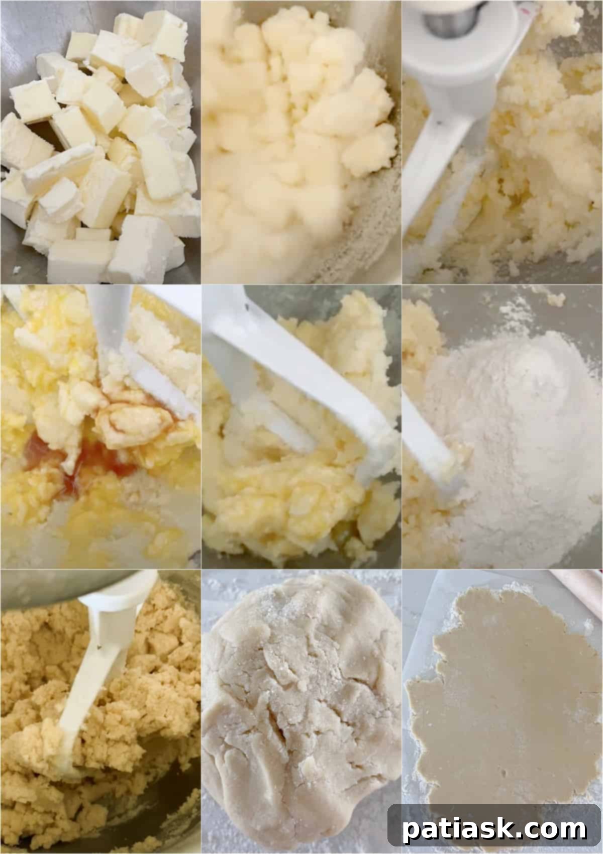 Whimsical Easter Bunny Cookies 5 A close-up shot of several decorated sugar cookies, including a shamrock shape, on a baking surface.