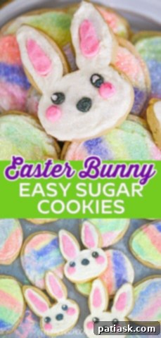 Whimsical Easter Bunny Cookies 12 Cute Easter Bunny Sugar Cookies decorated with pink and yellow frosting, adorned with rainbow candy ties.