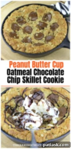 Decadent Peanut Butter Cup Skillet Cookie 10 Peanut Butter Cup Oatmeal Chocolate Chip Skillet Cookie