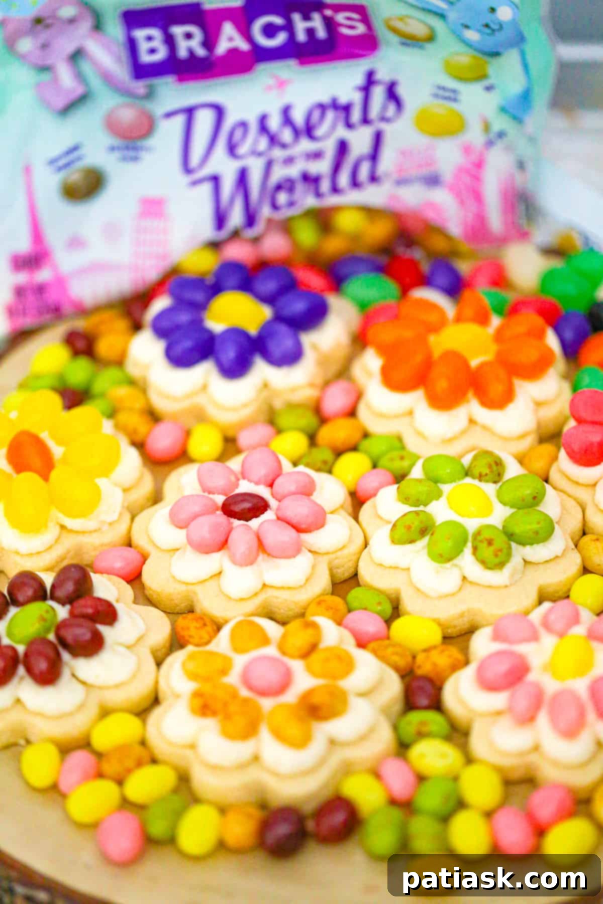 Rainbow Jelly Bean Easter Cookies 2 easter cookies with jelly beans