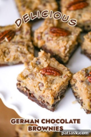 Scrumptious German Chocolate Brownies with Coconut Pecan Frosting