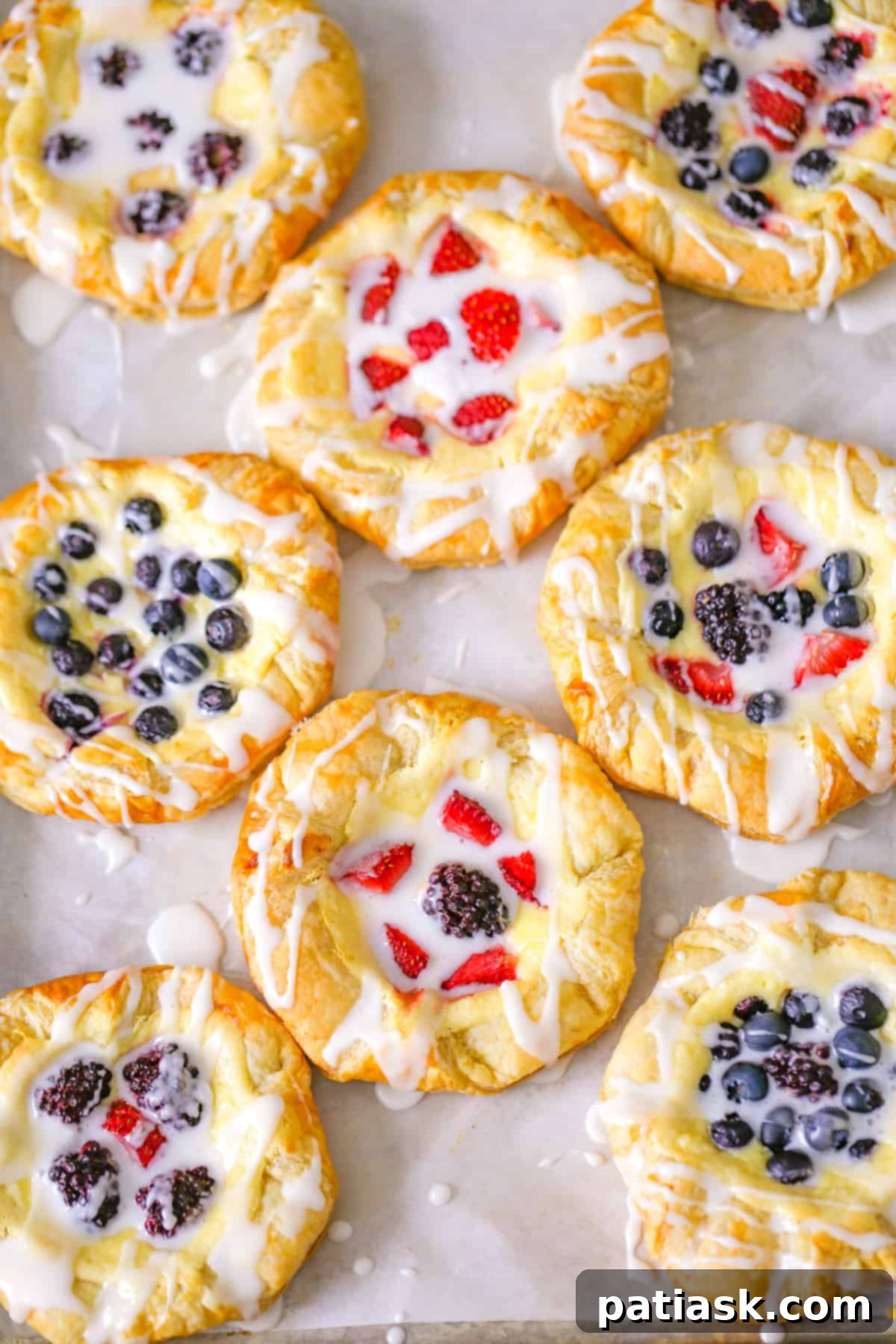 Flaky Cream Cheese Puff Pastry Danishes 10 cream cheese danish with puff pastry pastries dessert
