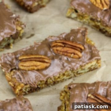 Decadent Caramel Pecan Chocolate Oat Squares 6 Caramel Pecan Chocolate Chip Oat Cookie Bars
