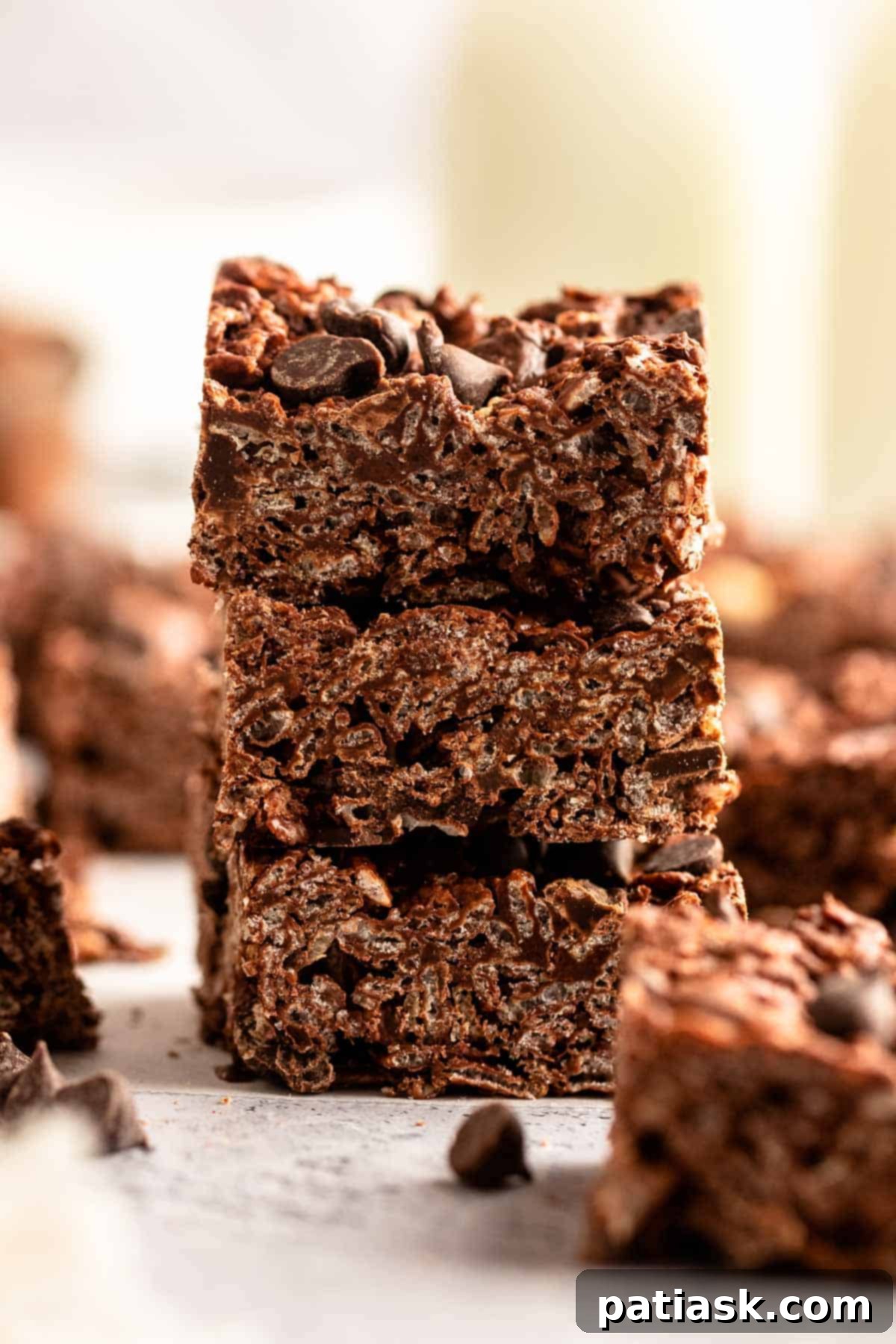 cocoa krispie treats - easy chocolate dessert recipes