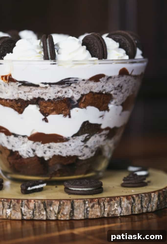 OMG Chocolate Oreo Cheesecake Brownie Trifle