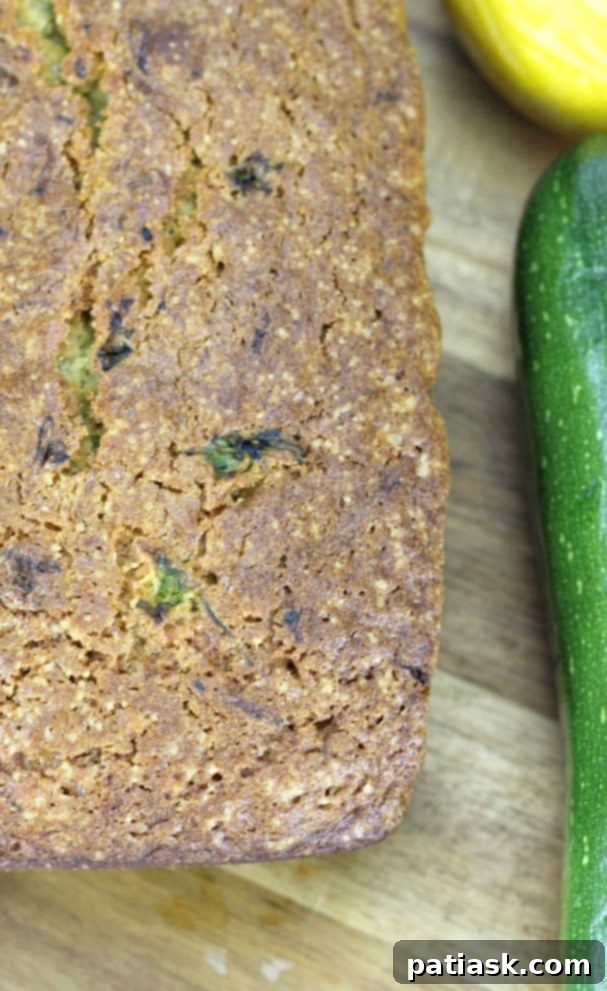 Close-up of a slice of Lemon Zucchini Bread