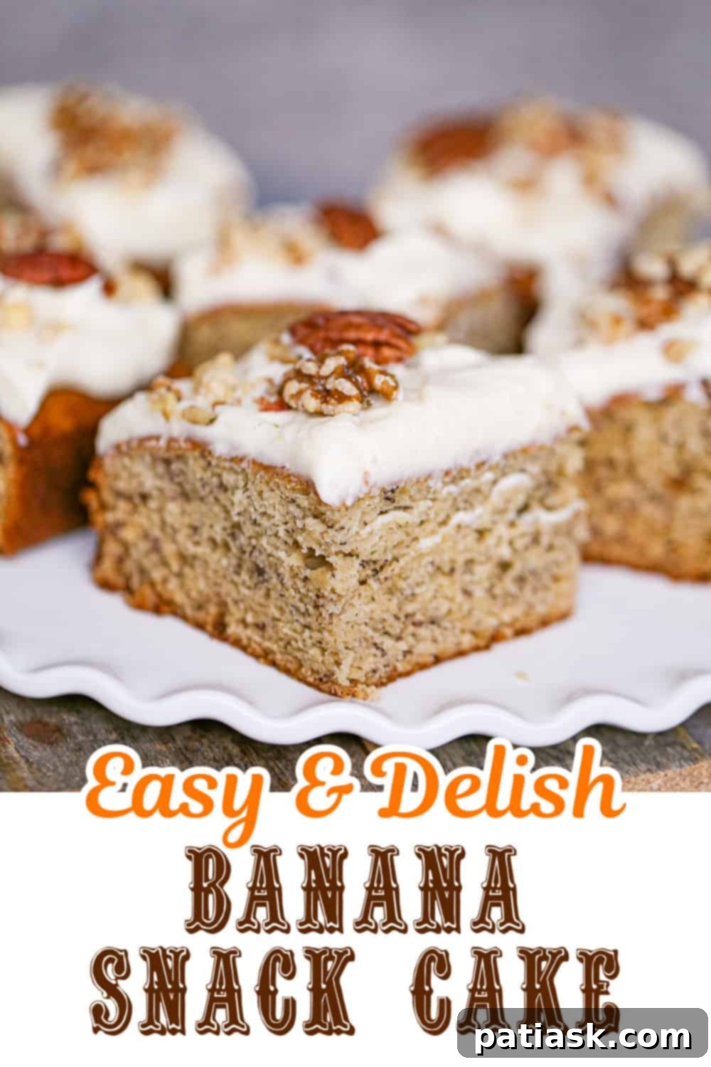 Heavenly Banana Snack Cake with Cream Cheese Frosting 10 Banana Snack Cake with Cream Cheese Frosting