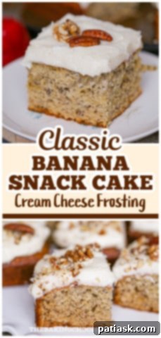 Heavenly Banana Snack Cake with Cream Cheese Frosting 14 Banana Snack Cake with Cream Cheese Frosting
