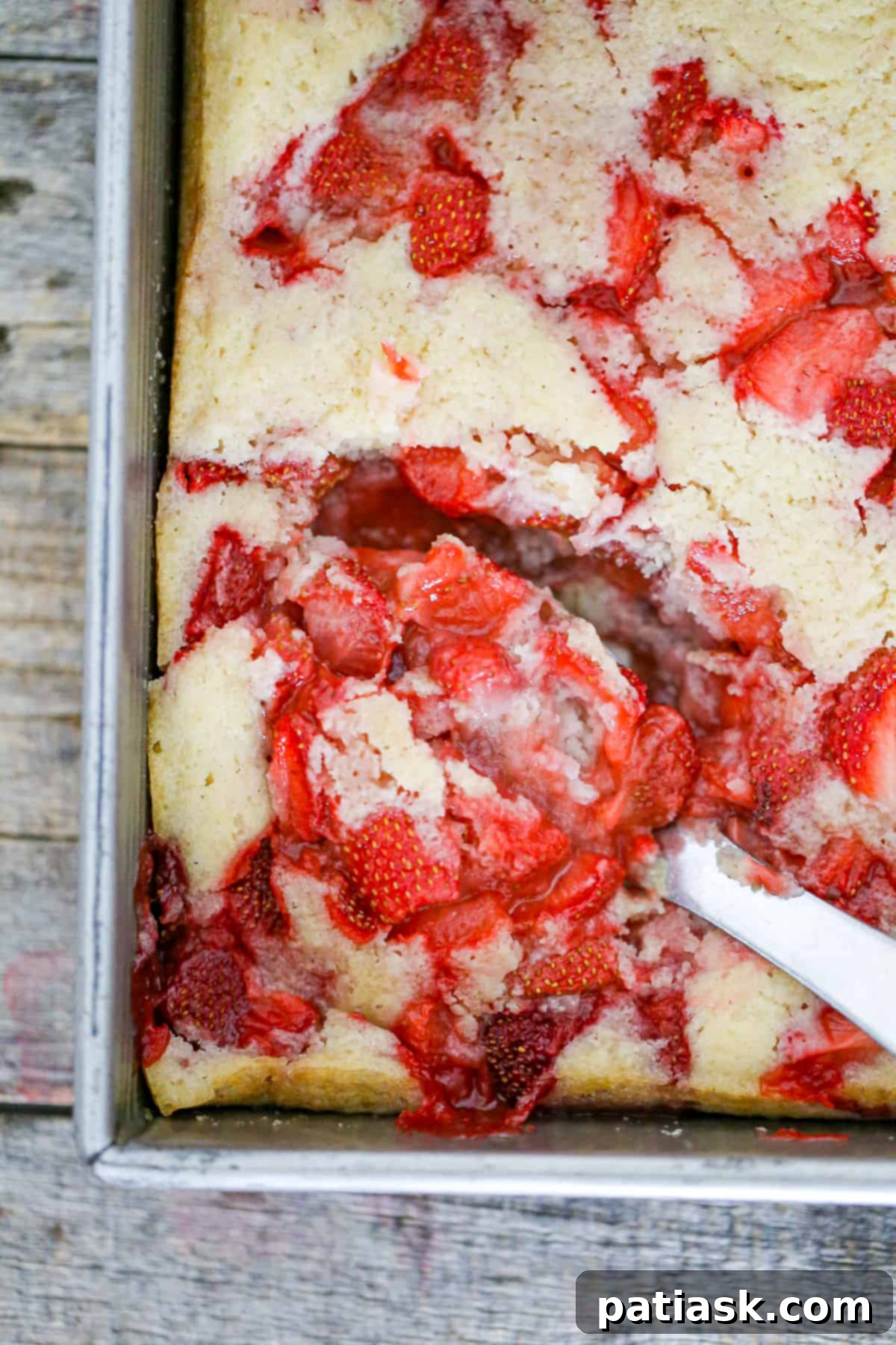 Best fresh easy homemade Strawberry Cobbler recipe, showing a whole cobbler fresh from the oven.