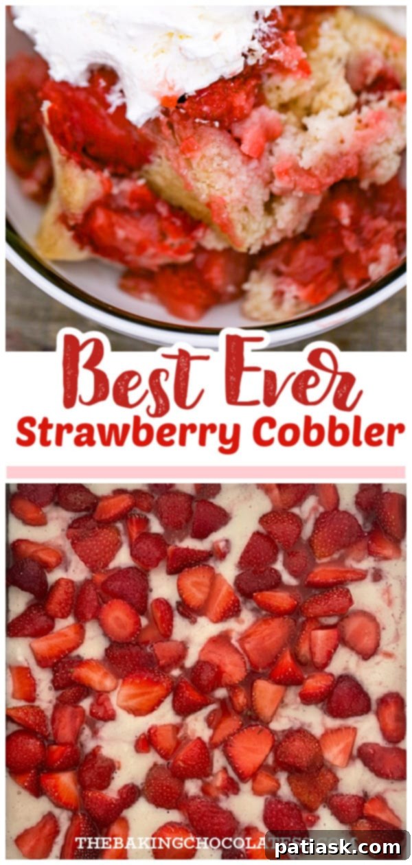 Best fresh easy homemade Strawberry Cobbler recipe, displaying its delightful texture.