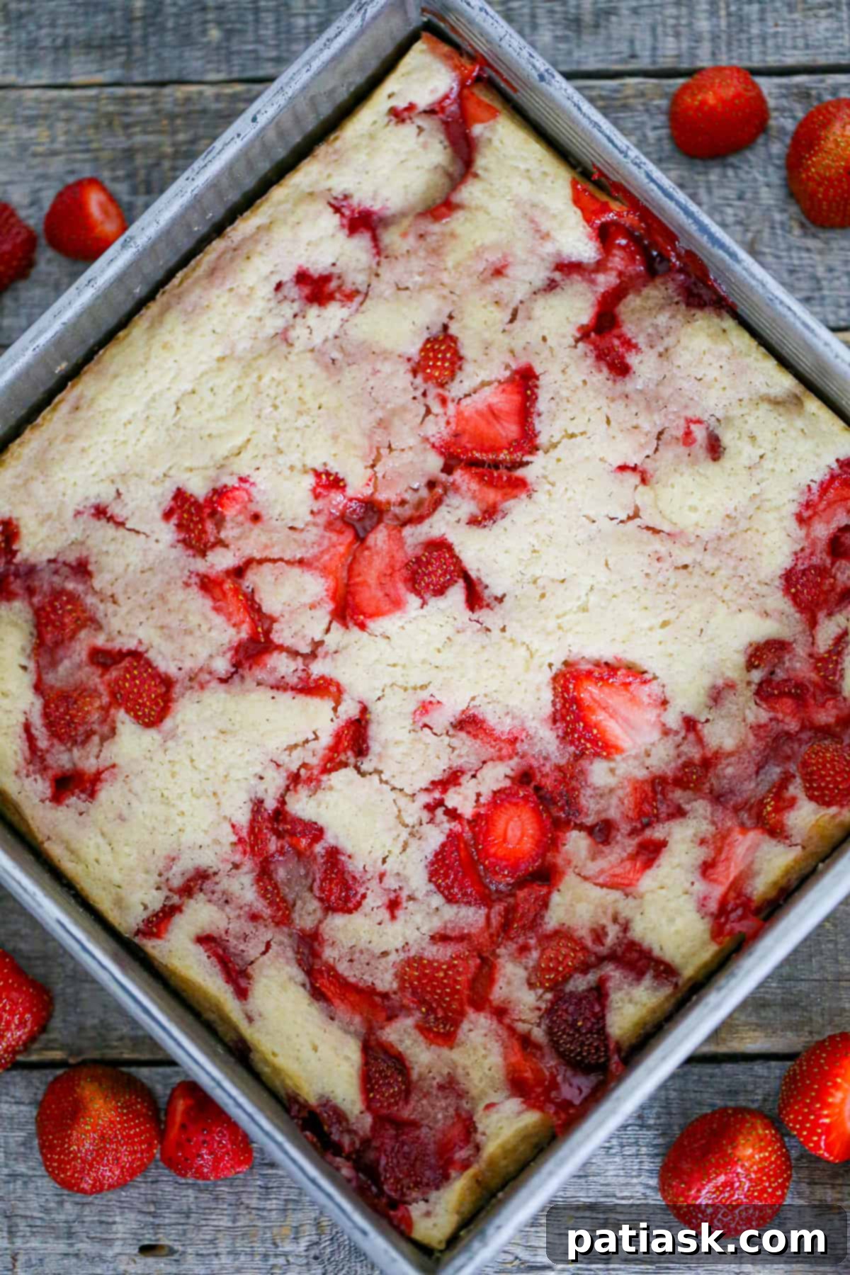 Best fresh easy homemade Strawberry Cobbler recipe, showcasing the final golden-brown dessert.