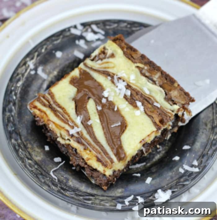 Nutella & Coconut Cheesecake Fudgy Brownies