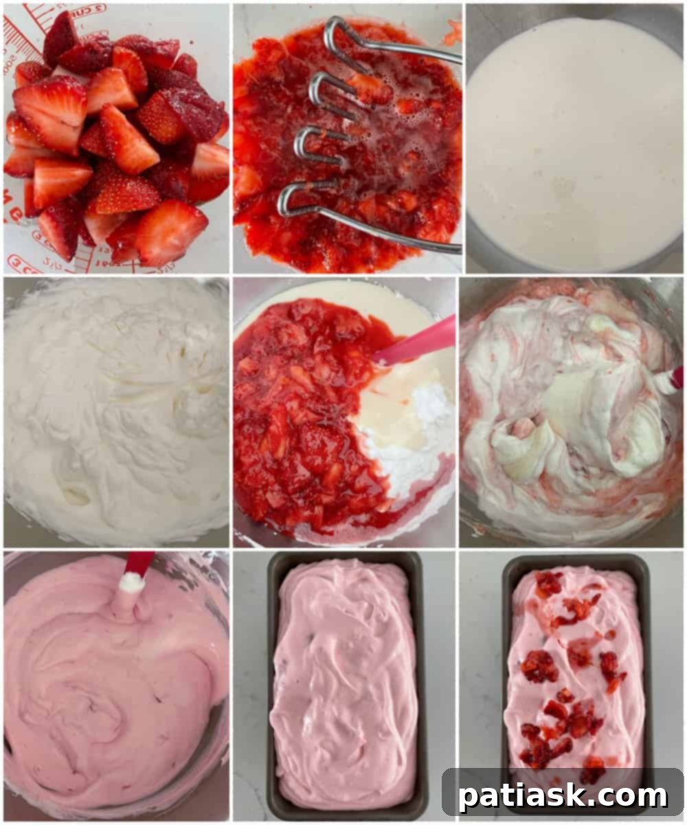 Effortless Strawberry Bliss: No-Churn Ice Cream 7 Easy steps to make No Churn Strawberry Ice Cream