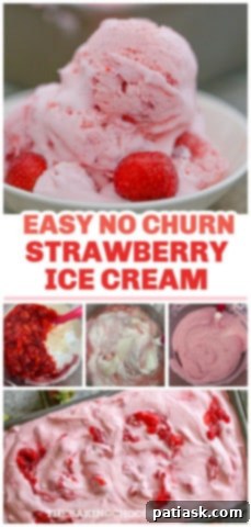 Effortless Strawberry Bliss: No-Churn Ice Cream 11 Easiest No Churn Strawberry Ice Cream with a spoon