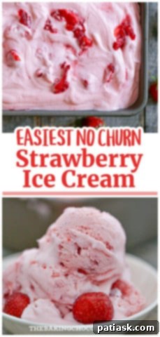 Effortless Strawberry Bliss: No-Churn Ice Cream 13 Strawberry Ice Cream with a swirl of fresh berries