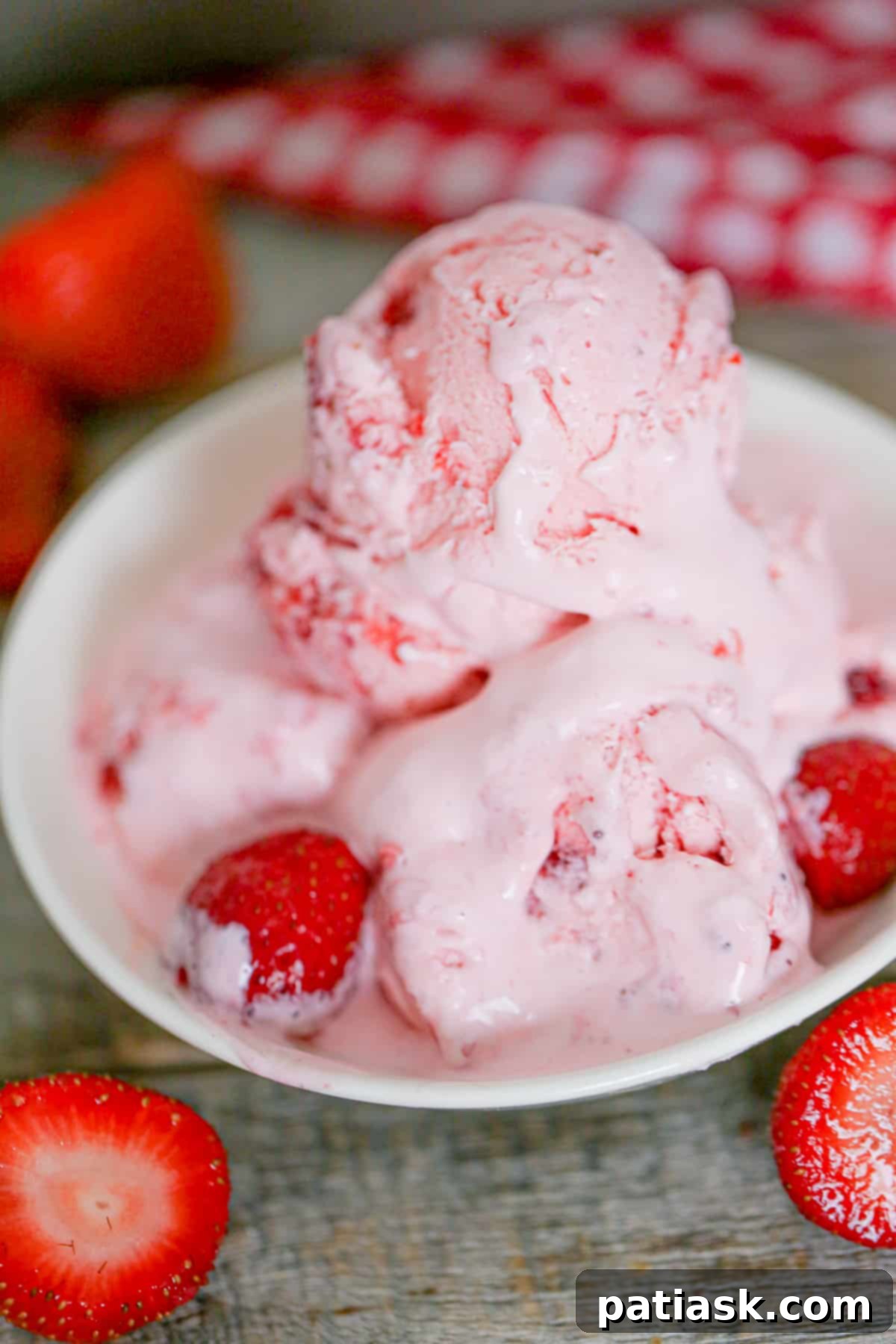Effortless Strawberry Bliss: No-Churn Ice Cream 4 Homemade No Churn Strawberry Ice Cream Ready to Serve