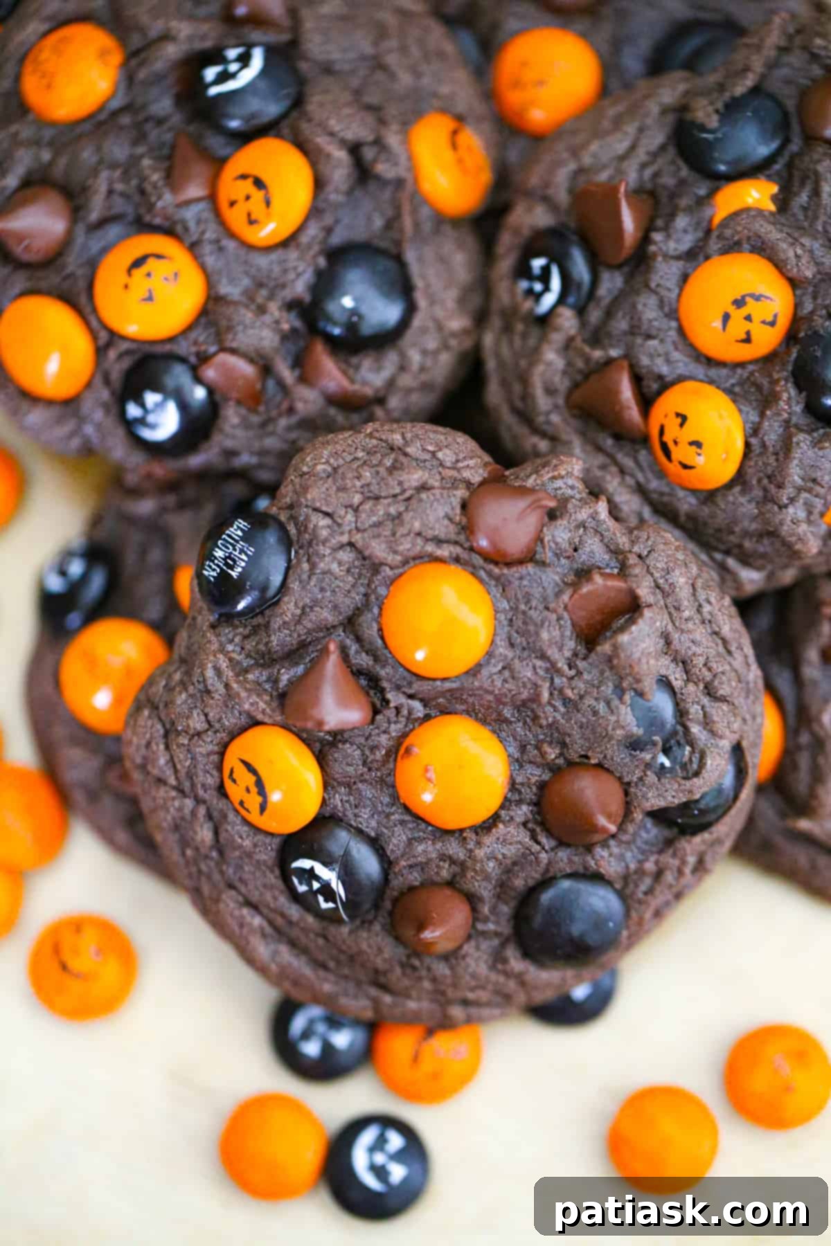 Spooktacular Cake Mix Cookies 4 cake mix halloween cookies chocolate easy recipe orange black candies