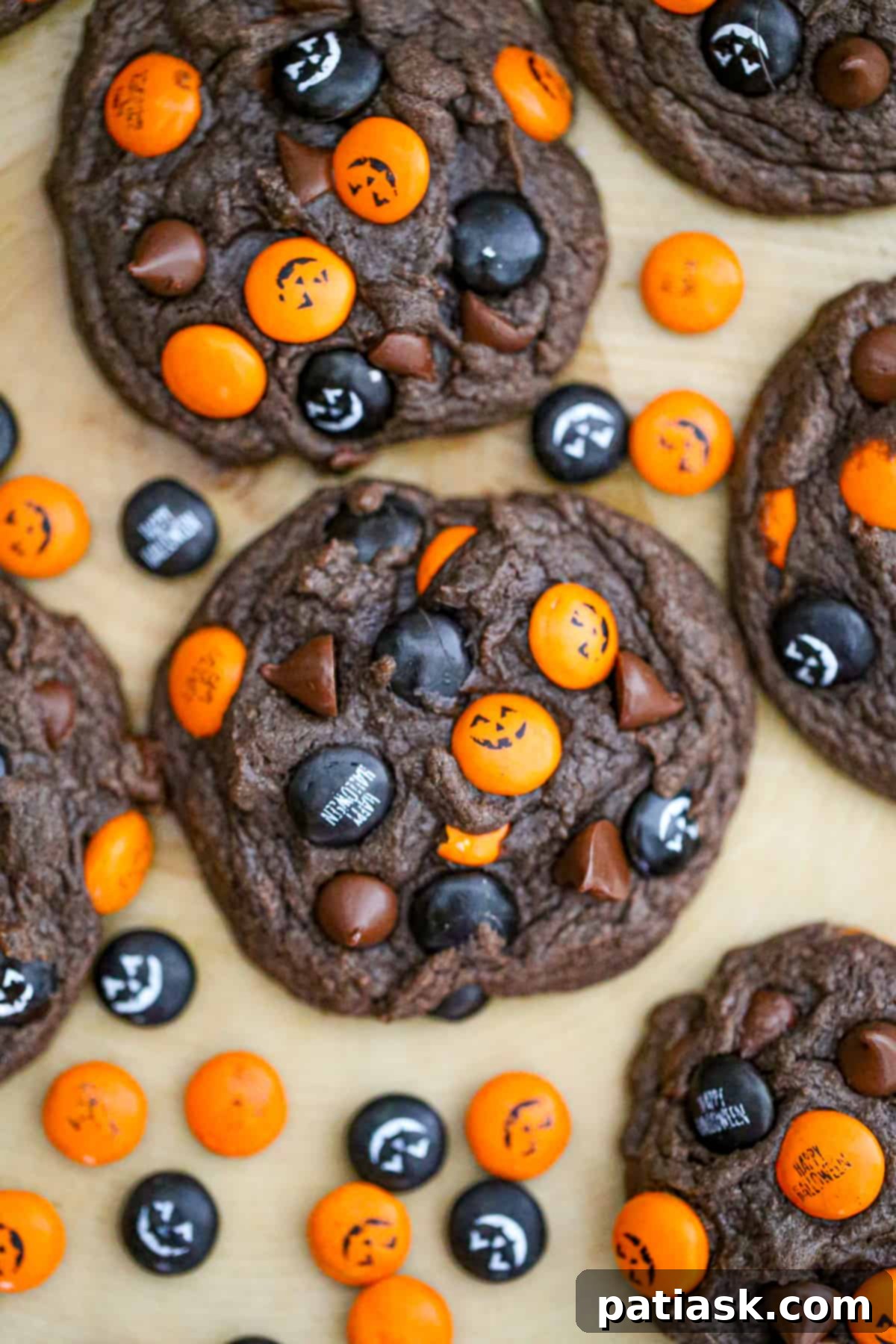 Spooktacular Cake Mix Cookies 5 cake mix halloween cookies chocolate easy recipe orange black candies