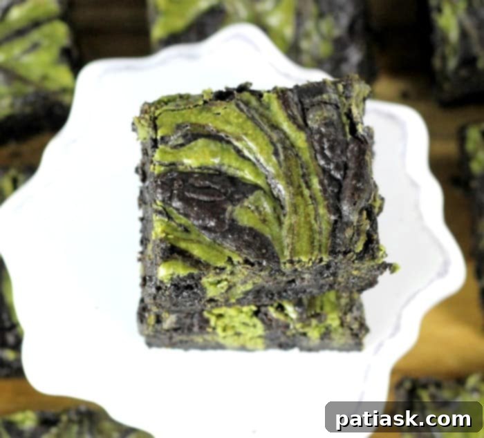 Matcha Swirl Cheesecake Brownies 6 Matcha Cheesecake Brownies - a full tray of cut brownies, showing the delightful texture.