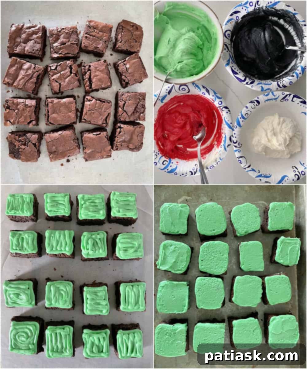 Bride and Bolt Brownies 5 halloween monster frankenstein brownies buttercream frosting recipe