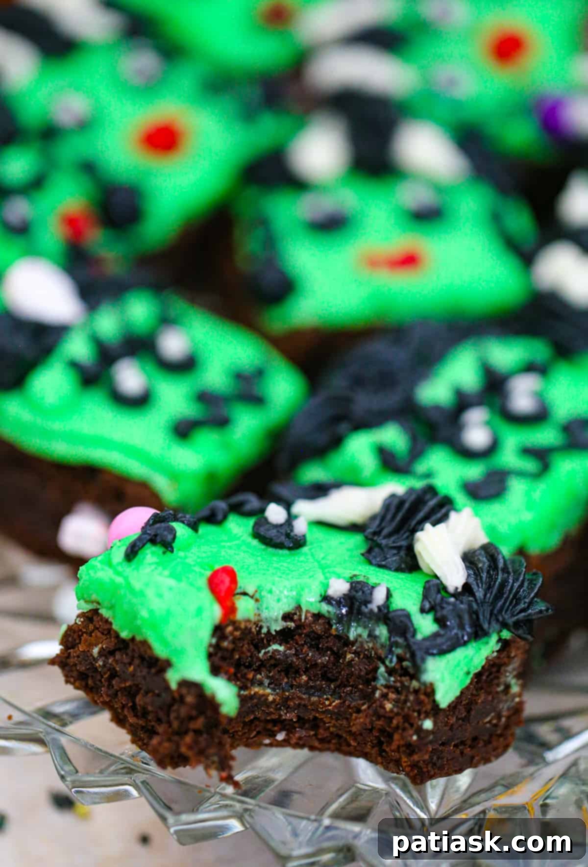 Bride and Bolt Brownies 8 halloween monster frankenstein brownies buttercream frosting recipe