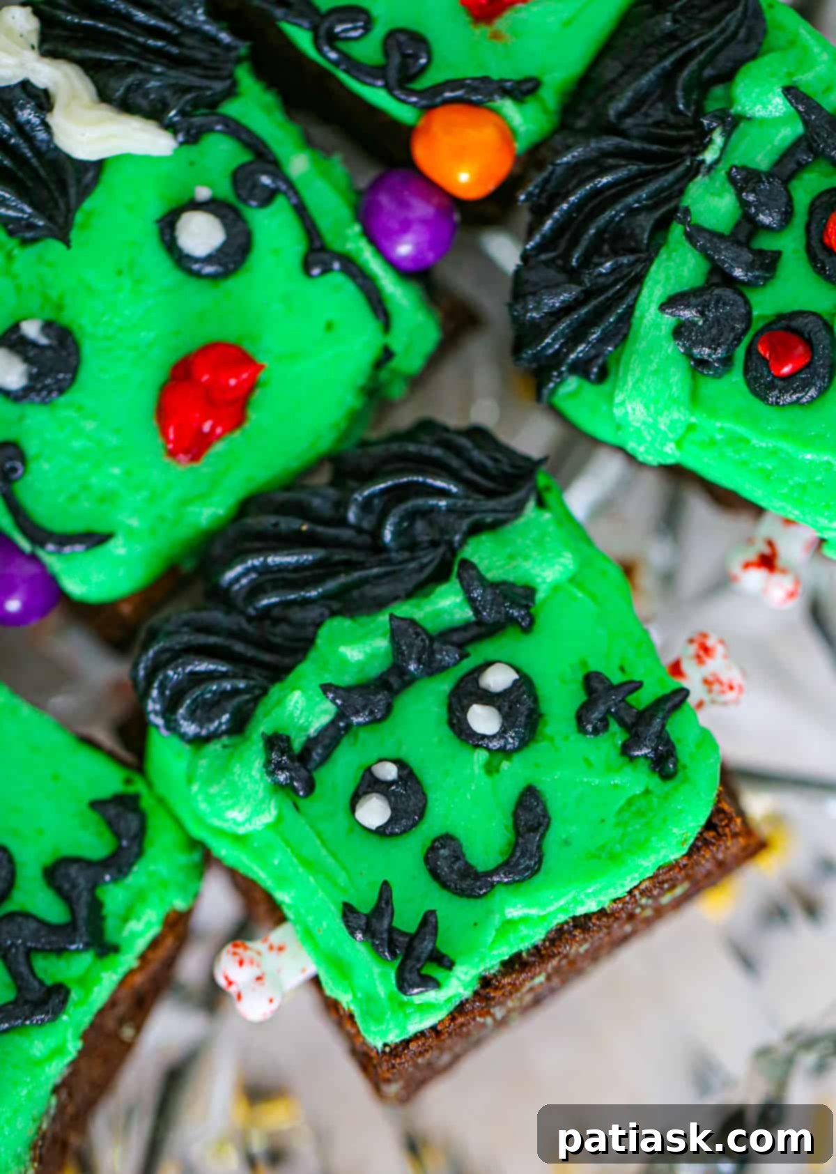 Bride and Bolt Brownies 9 halloween monster frankenstein brownies buttercream frosting recipe