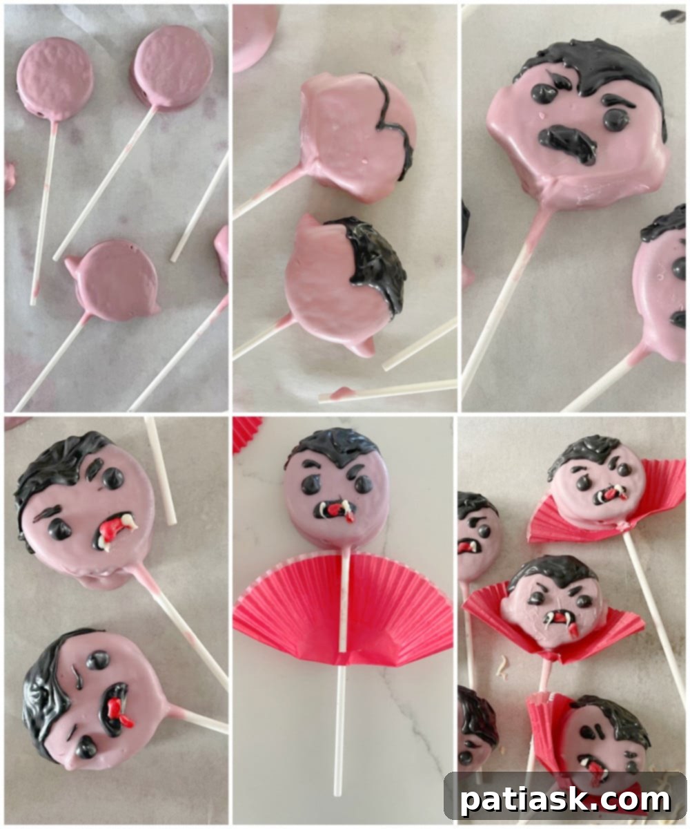 Spooktacular Oreo Pops 9 vampire oreos cookie pops recipe