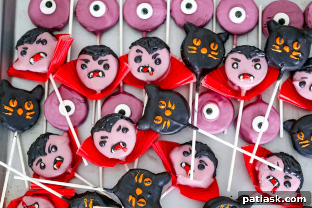 Spooktacular Oreo Pops 3 halloween oreos cookie pops recipe