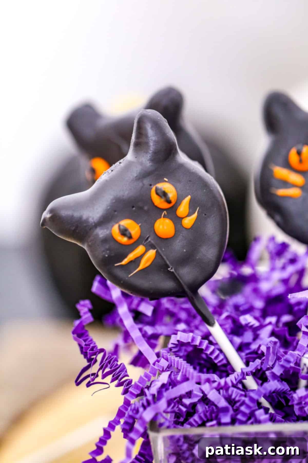 Spooktacular Oreo Pops 4 black cat halloween oreos cookie pops recipe
