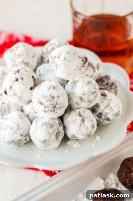 Rich No-Bake Chocolate Bourbon Balls, perfect for holiday gatherings