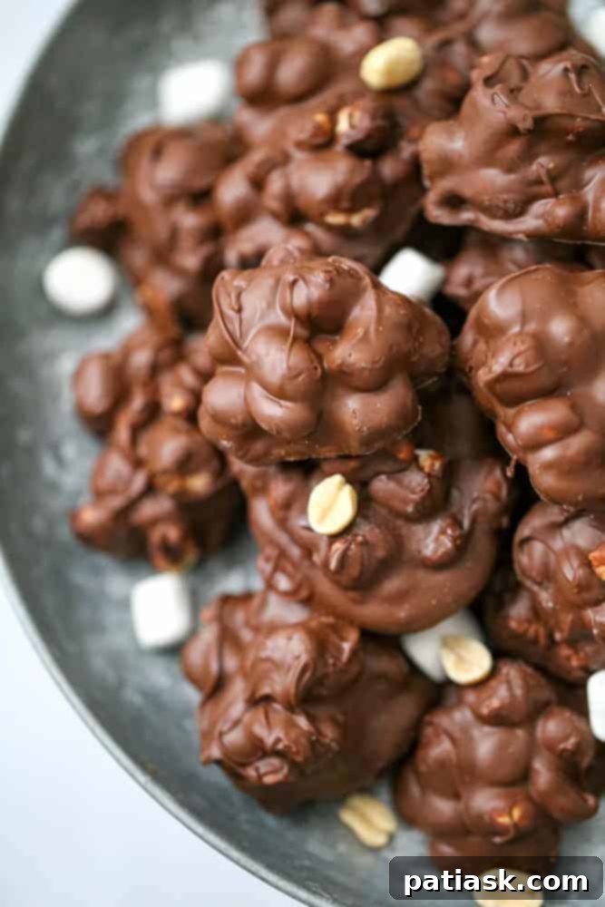 Delicious Easy Fluffy Chocolate Marshmallow Peanut Clusters!