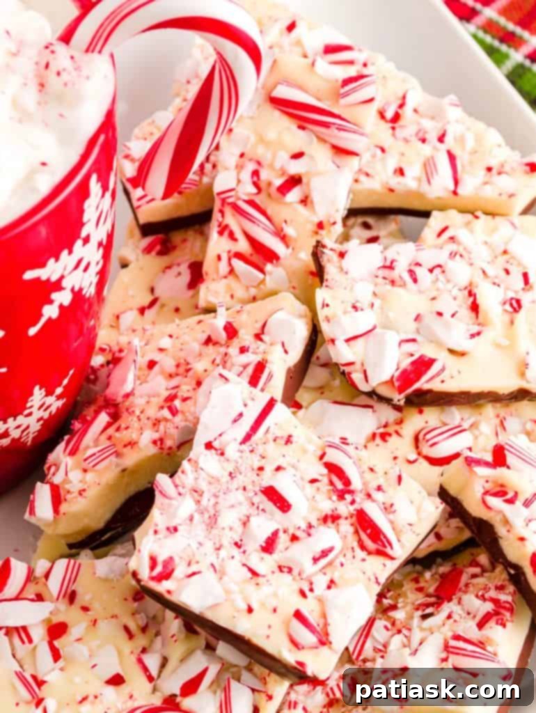 Delicious Easy Vegan Peppermint Bark with dark and white chocolate
