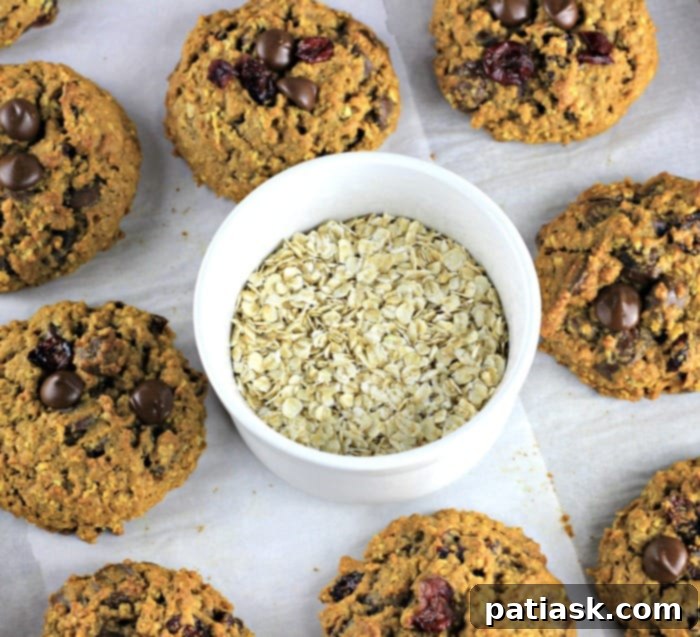 Hearty Pumpkin Chai Spiced Oatmeal Cookies