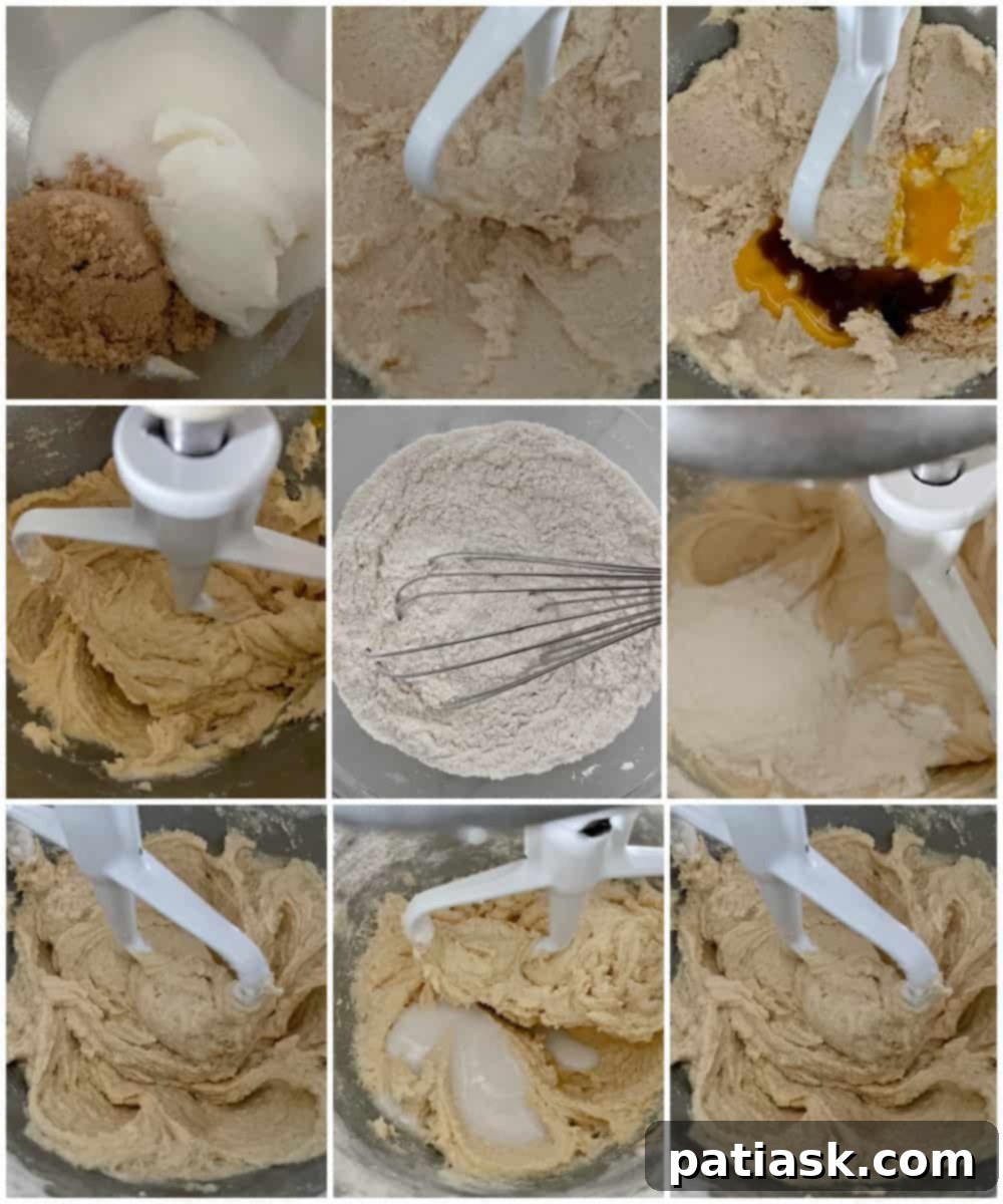 Detailed shot of cake batter being prepared in a bowl.