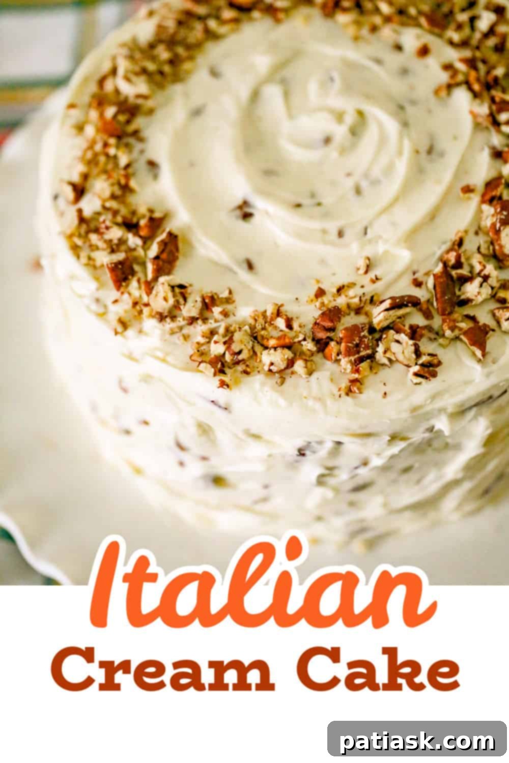 Another perspective of a slice of the Italian Cream Cake.