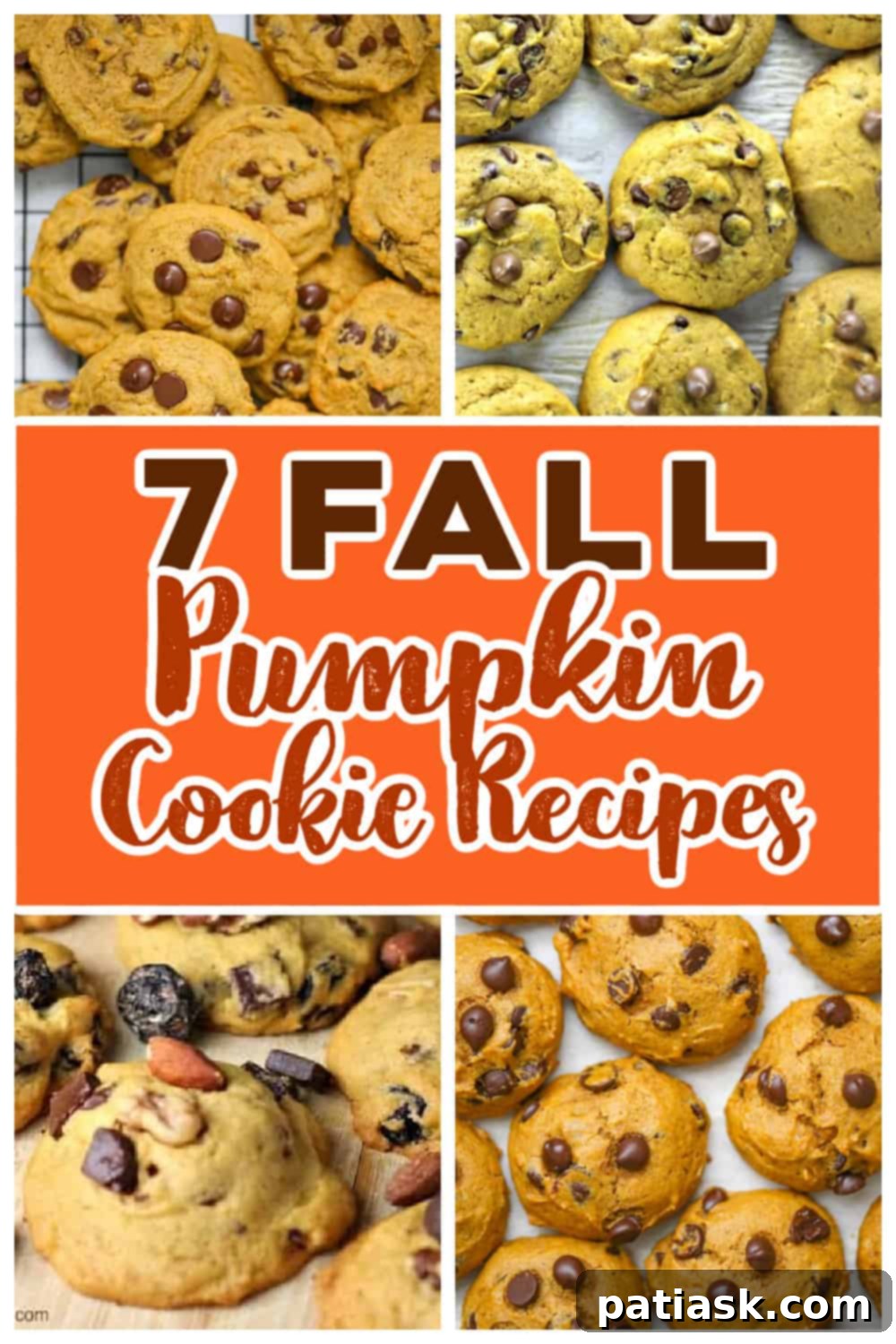 Delicious assortment of 7 pumpkin cookie recipes, perfect for fall and winter baking.