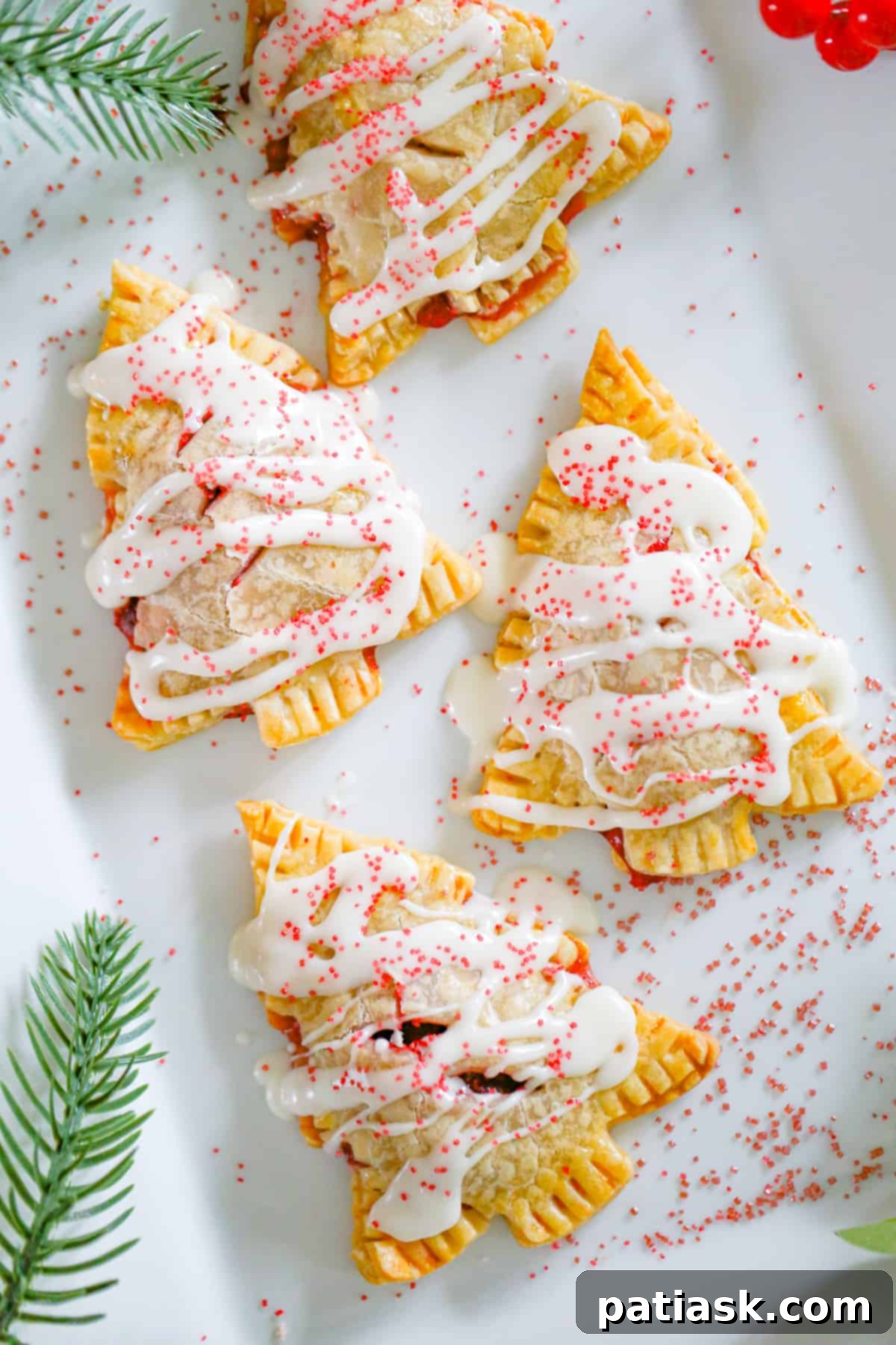 Christmas Tree Strawberry Hand Pies recipe using lucky leaf fruit filling