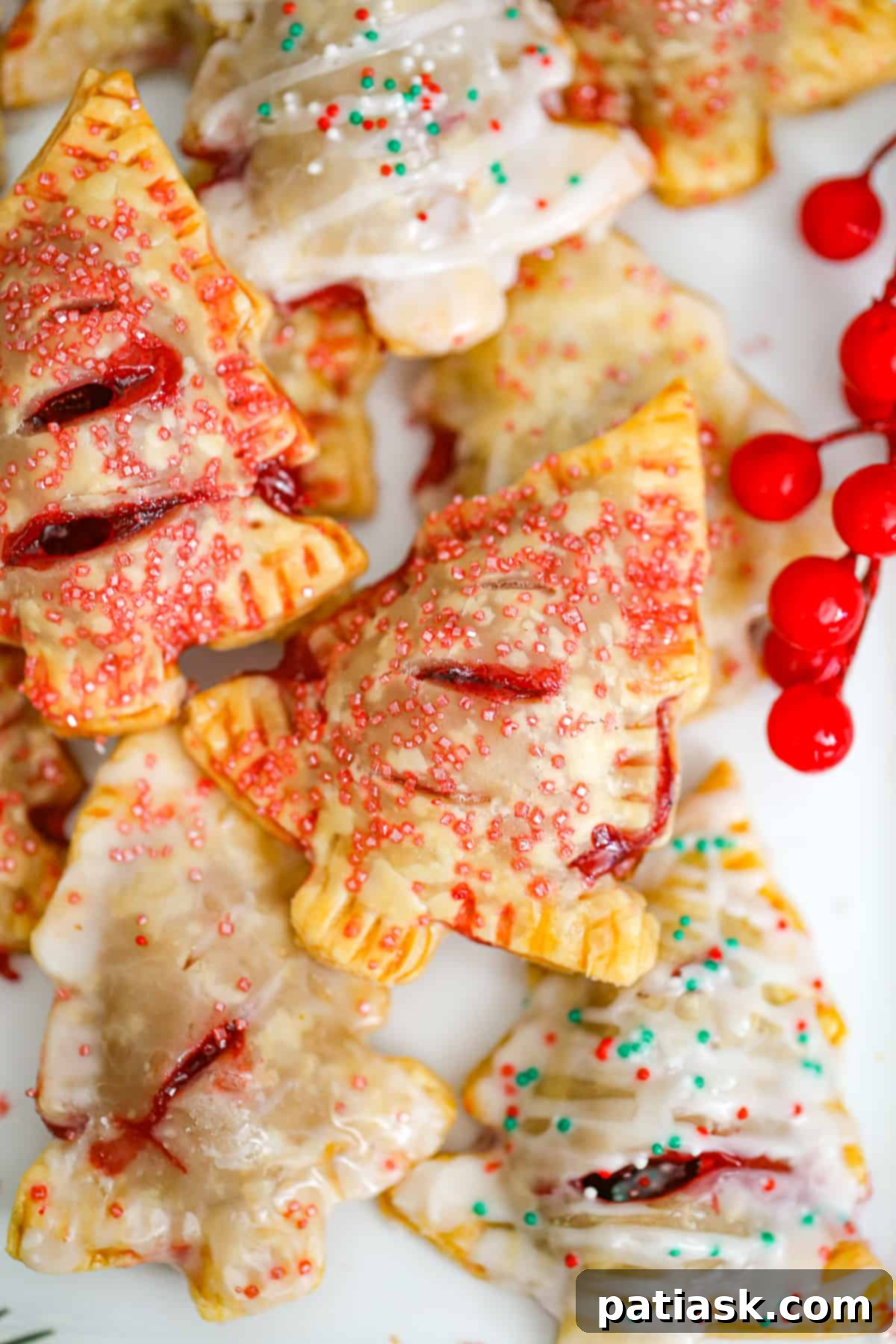 Christmas Tree Strawberry Hand Pies recipe using lucky leaf fruit filling