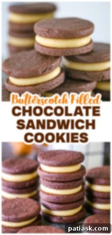 Butterscotch Chocolate Sandwich Cookies 10 Homemade chocolate sandwich cookies with butterscotch filling