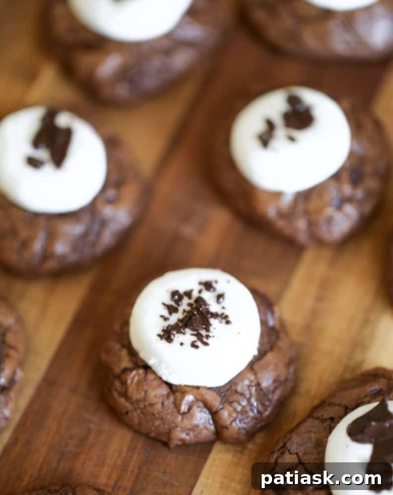 65 Festive Christmas Cookie Creations 25 'Hubba-Hubba' Brownie Chocolate Chip Marshmallow Cookies, soft and gooey