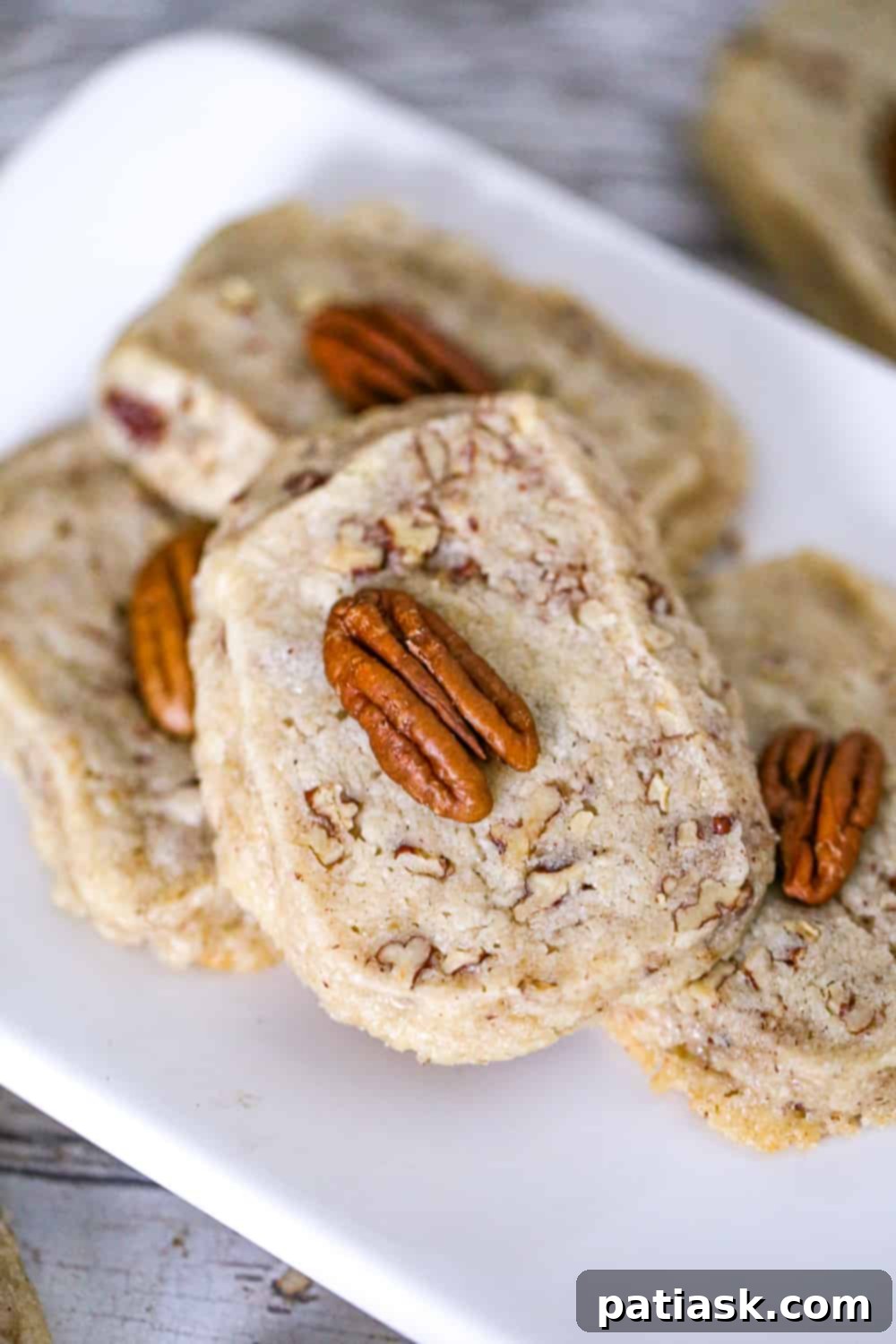 65 Festive Christmas Cookie Creations 26 Homemade Pecan Sandies, showing their crumbly texture