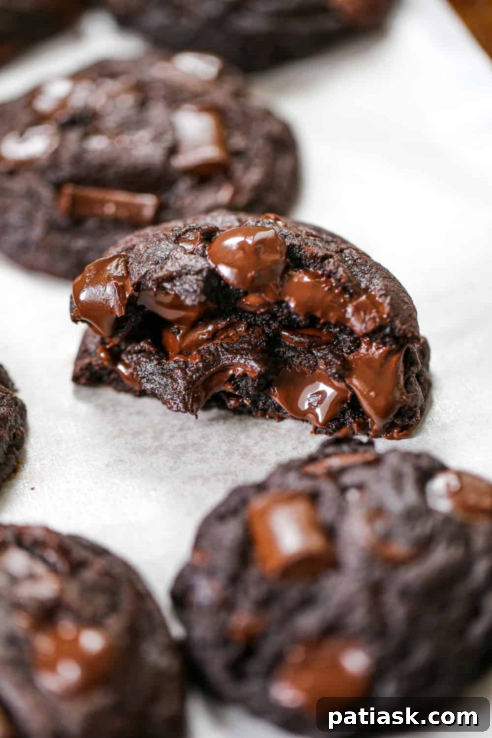 65 Festive Christmas Cookie Creations 27 Ultimate Triple Chocolate Cookies with a rich, dark chocolate color